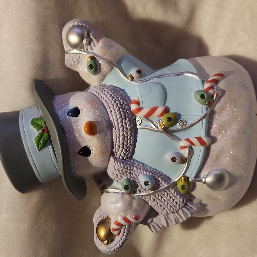 Precious Moments, 2010, Christmas, Holiday, Lightup Snowman Wall Or Table Decore